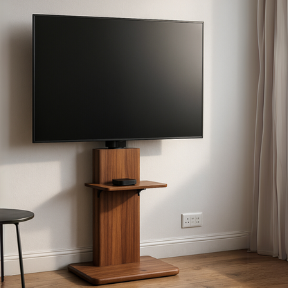 2 Tier Adjustable TV Floor Stand With 2 Shelves