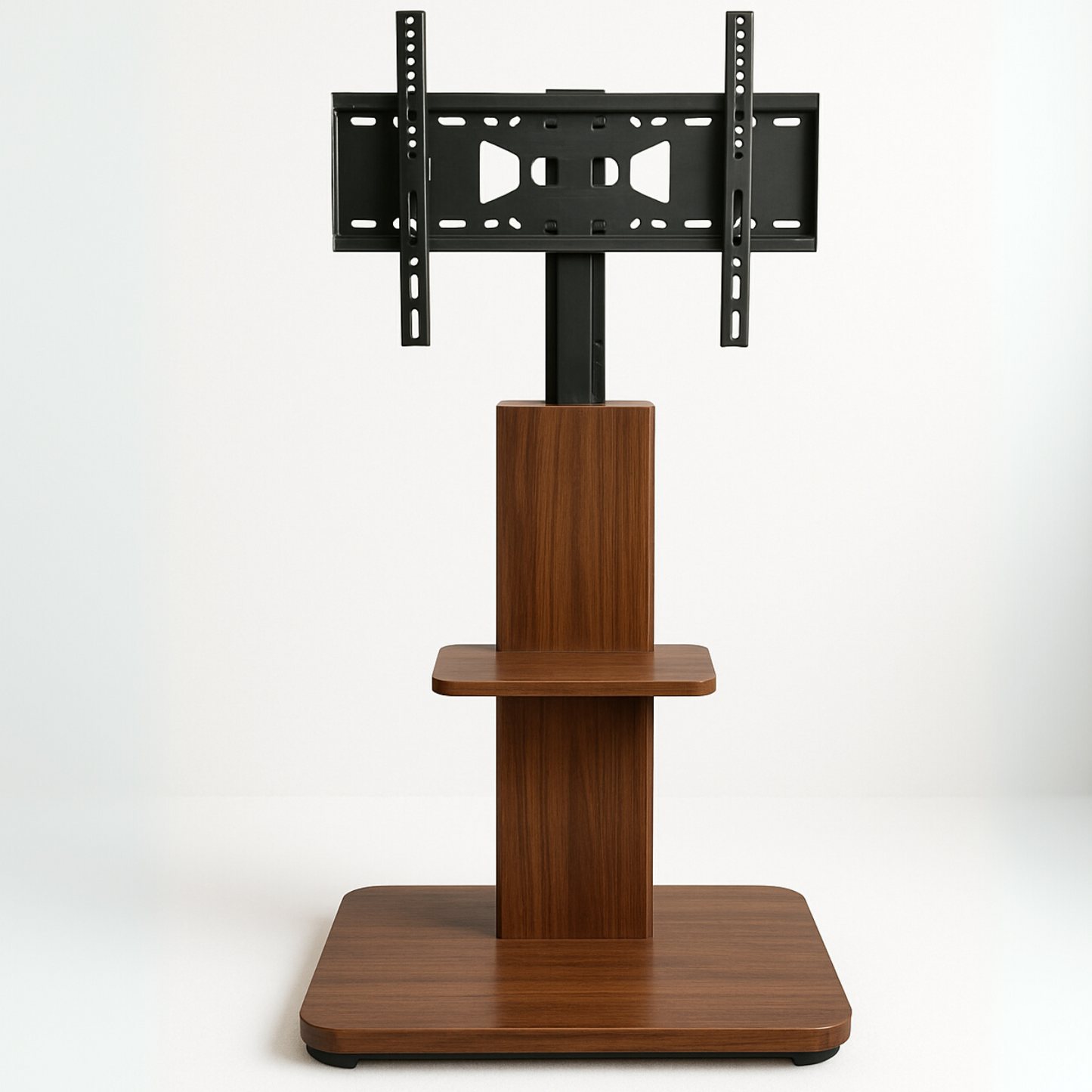 2 Tier Adjustable TV Floor Stand With 2 Shelves