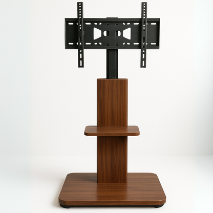 2 Tier Adjustable TV Floor Stand With 2 Shelves