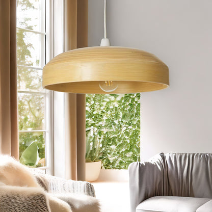 Wooden Dome Ceiling Light Pendant Shade Natural Brown
