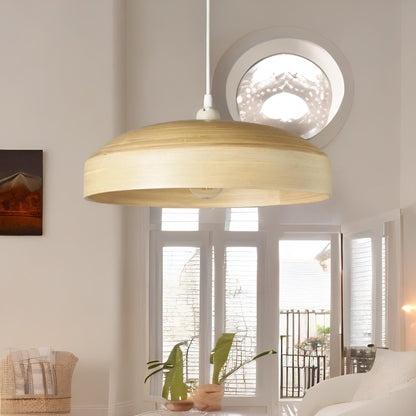 Wooden Dome Ceiling Light Pendant Shade Natural Brown