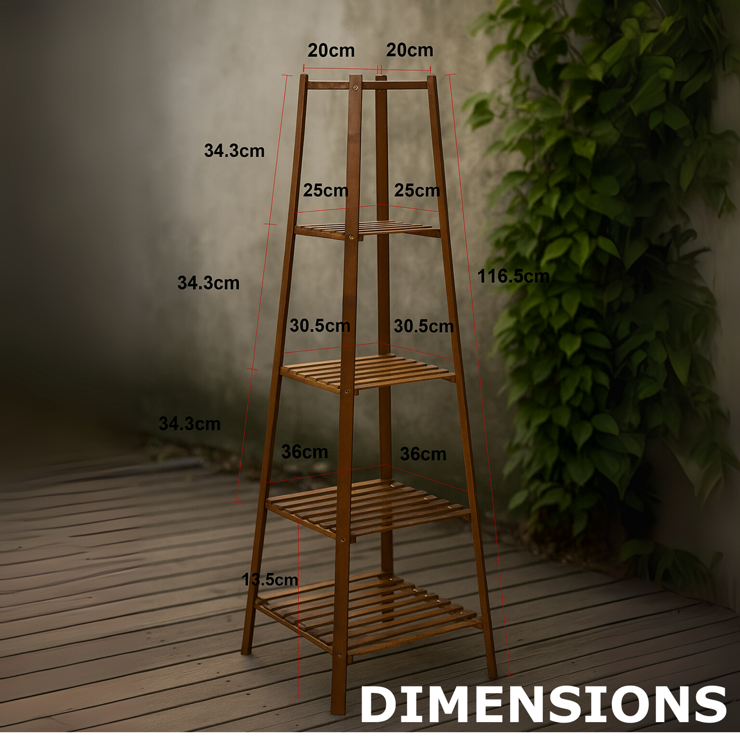 Bamboo 4 Tier Indoor Outdoor Plant Stand