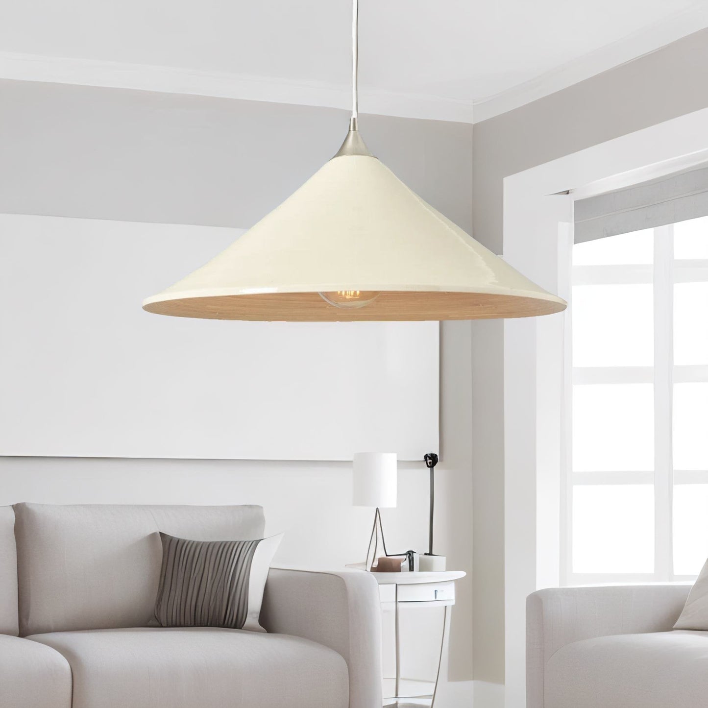 Wooden Large Dome Ceiling Light Pendant Shade Natural Brown
