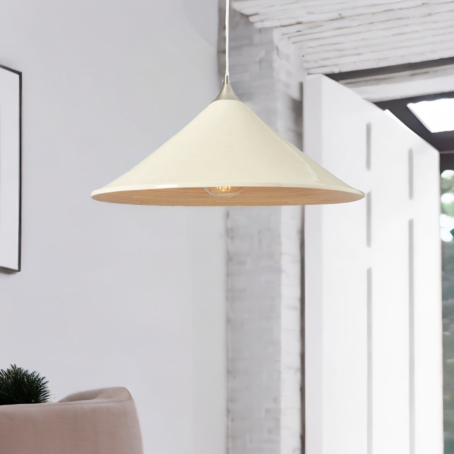 Wooden Large Dome Ceiling Light Pendant Shade Natural Brown