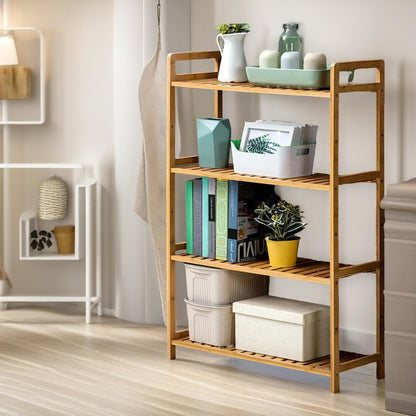 4 Tier Wooden Shelving Rack