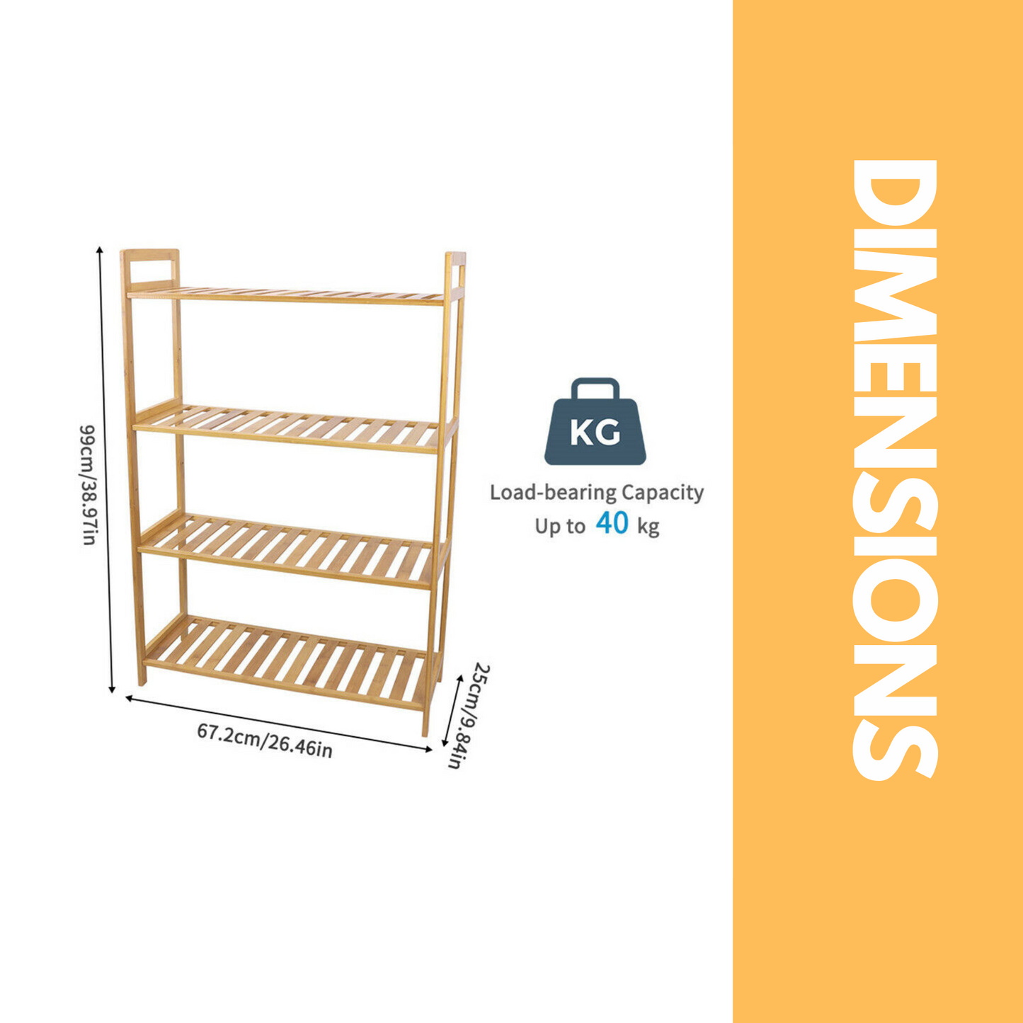 4 Tier Wooden Shelving Rack