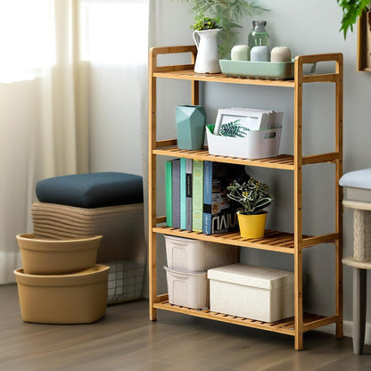 4 Tier Wooden Shelving Rack