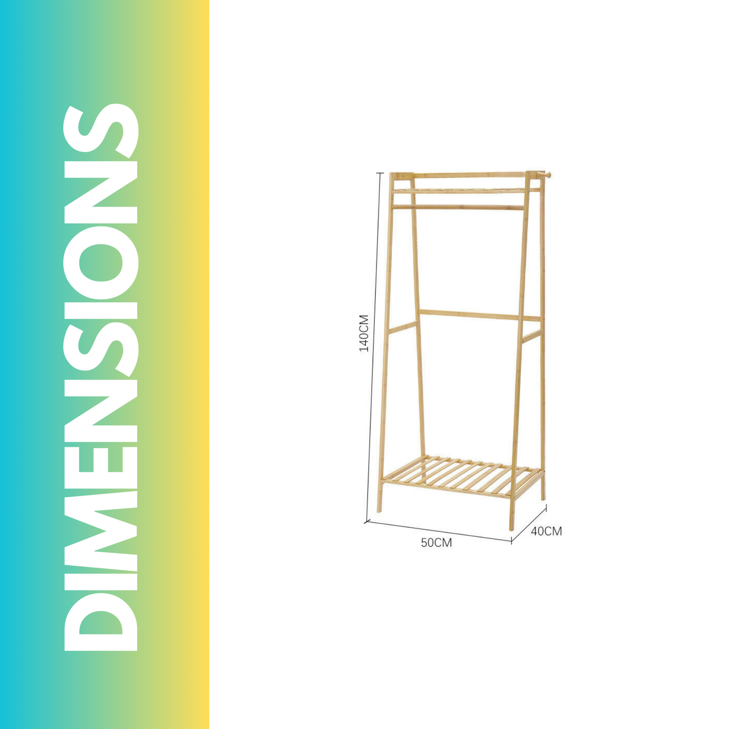 Tall Wooden Clothing Rail With Shelves Brown
