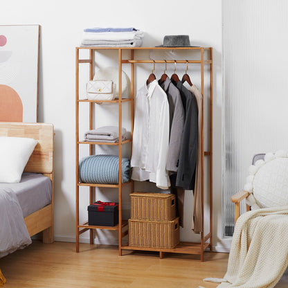 Wooden 6 Tier Open Wardrobe