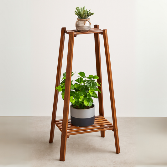 Bamboo 2 Tier Indoor Outdoor Plant Stand