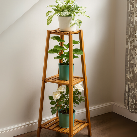 Bamboo 3 Tier Indoor Outdoor Plant Stand