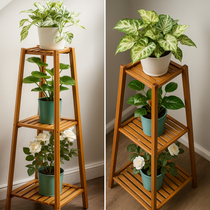 Bamboo 3 Tier Indoor Outdoor Plant Stand