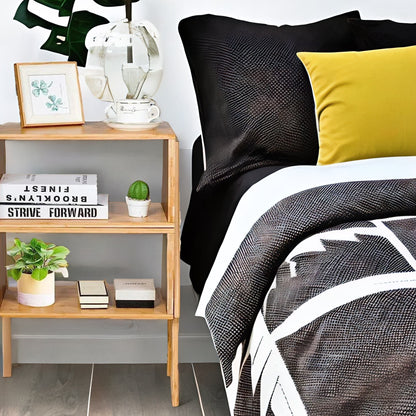 Set Of 2 Wooden Stackable Bedside Tables