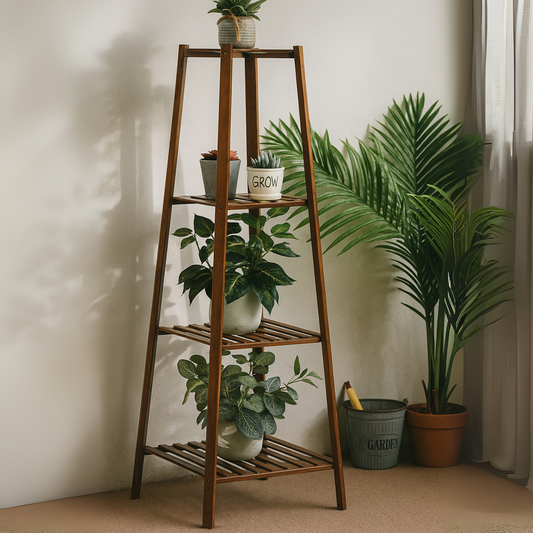 Bamboo 4 Tier Indoor Outdoor Plant Stand