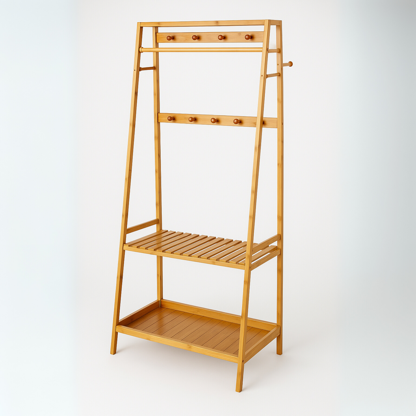 Wooden Clothes Rack | Open Wardrobe With Shoe Storage