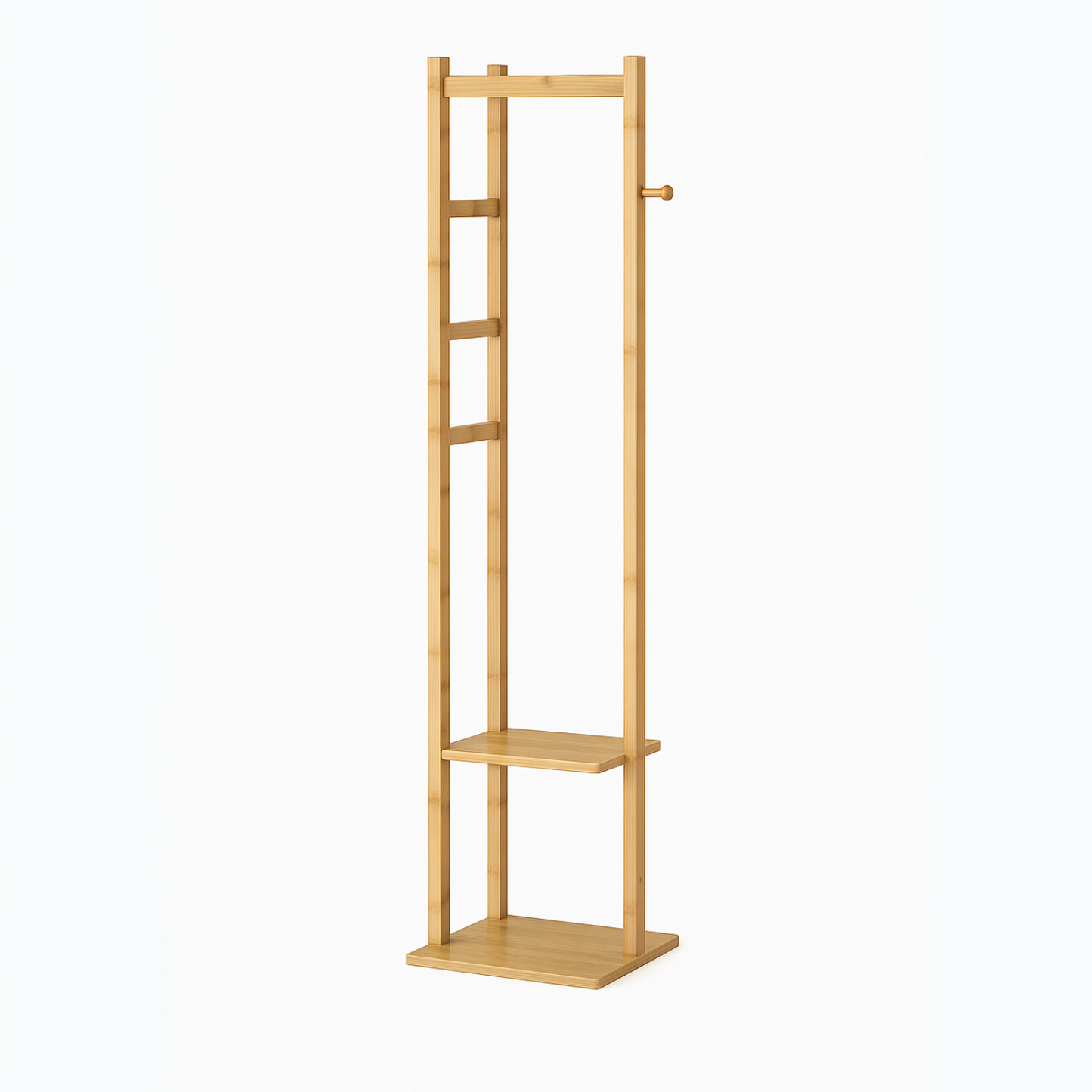Narrow Wooden Clothes Rail With 2 Shelves